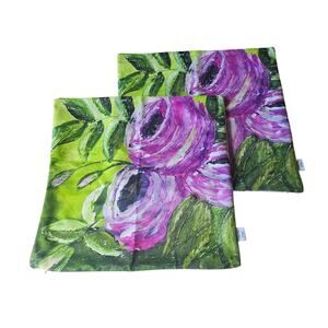 Peggy Bere Designs Set of 2 Square Throw Pillow Covers Watercolor Artisan